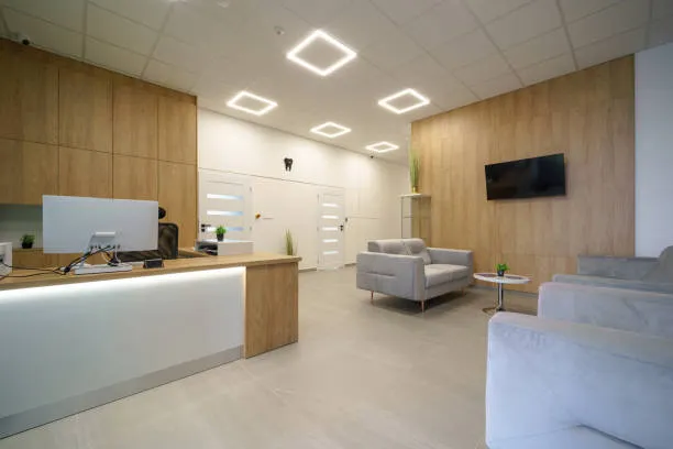 Modern dental practice reception area